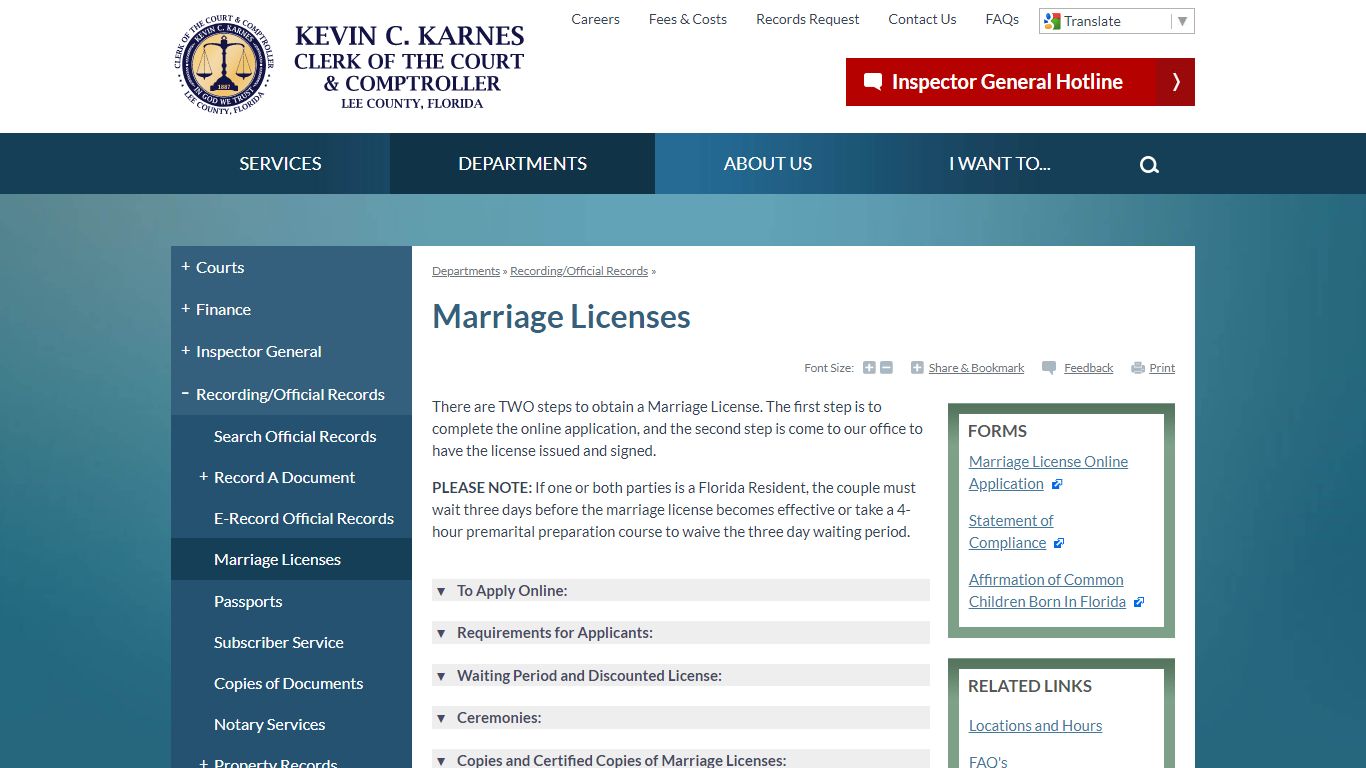 Marriage Licenses | Lee County Clerk of Court, FL